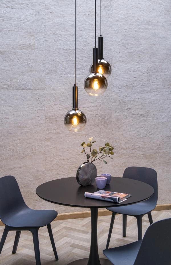 Lucide MARIUS - Hanglamp - Ø 48,5 cm - 3xE27 - Zwart - sfeer 1